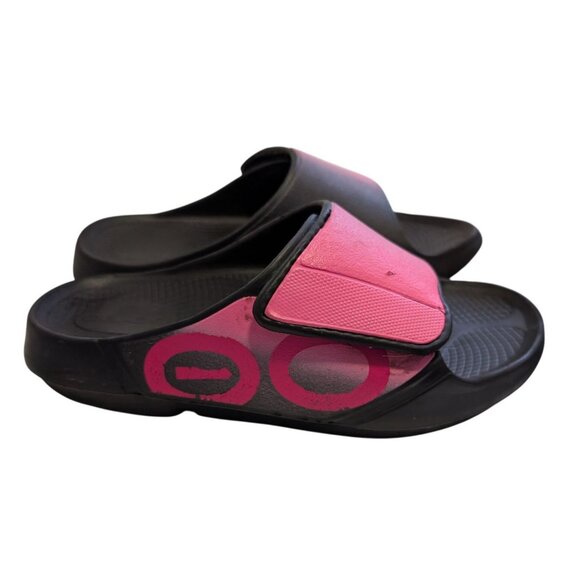 OOFOS OOahh Sport Flex Project Pink Sandal Slide Womens 8 Mens 6 Adjustable - Picture 7 of 11